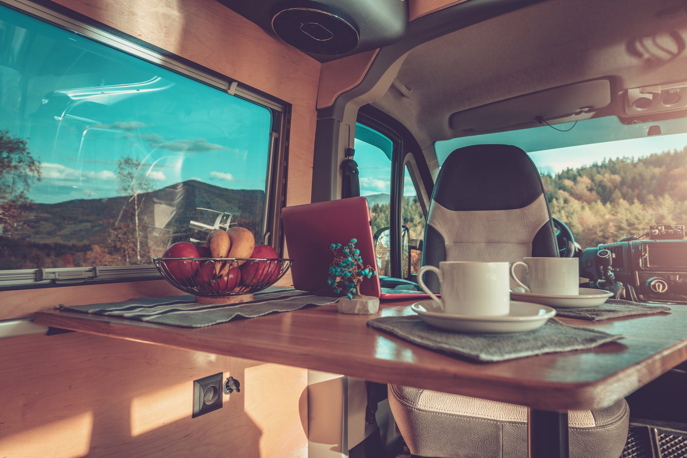 Desk on Camper Van